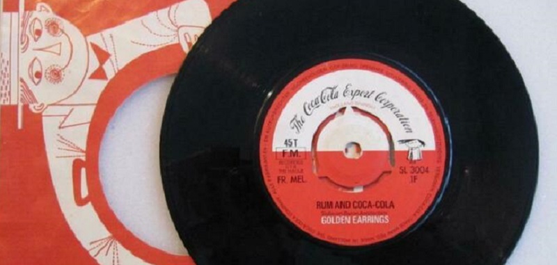Golden Earrings Rum and Coca Cola reclamesingle uit 1962