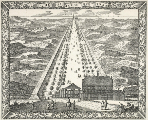 Scheveningseweg prent, 1681, maker C. Elandts