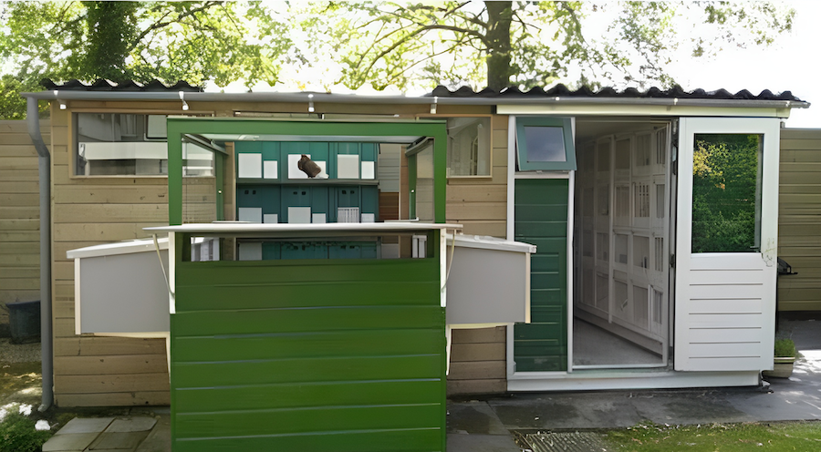 Mijn duiventil in onze tuin nu