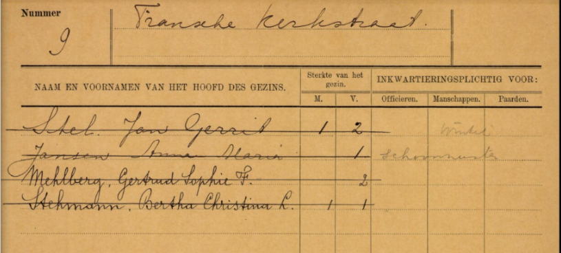 Uitsnede woningkaart Voorburg, Franse Kerkstraat 9