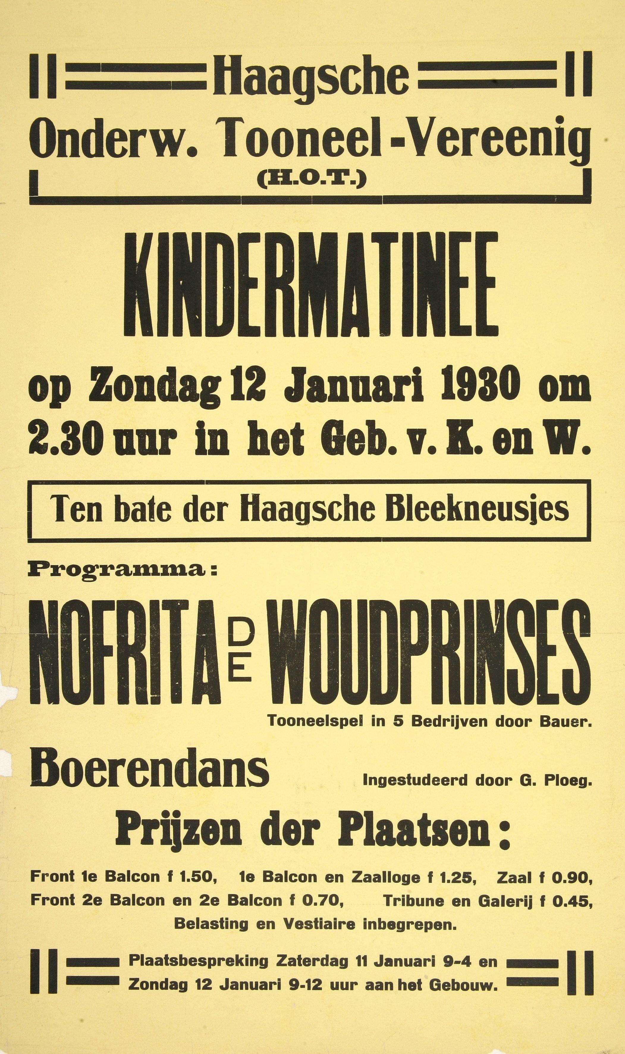 Bleekneusjes Affiche uit 1930, maker: onbekend