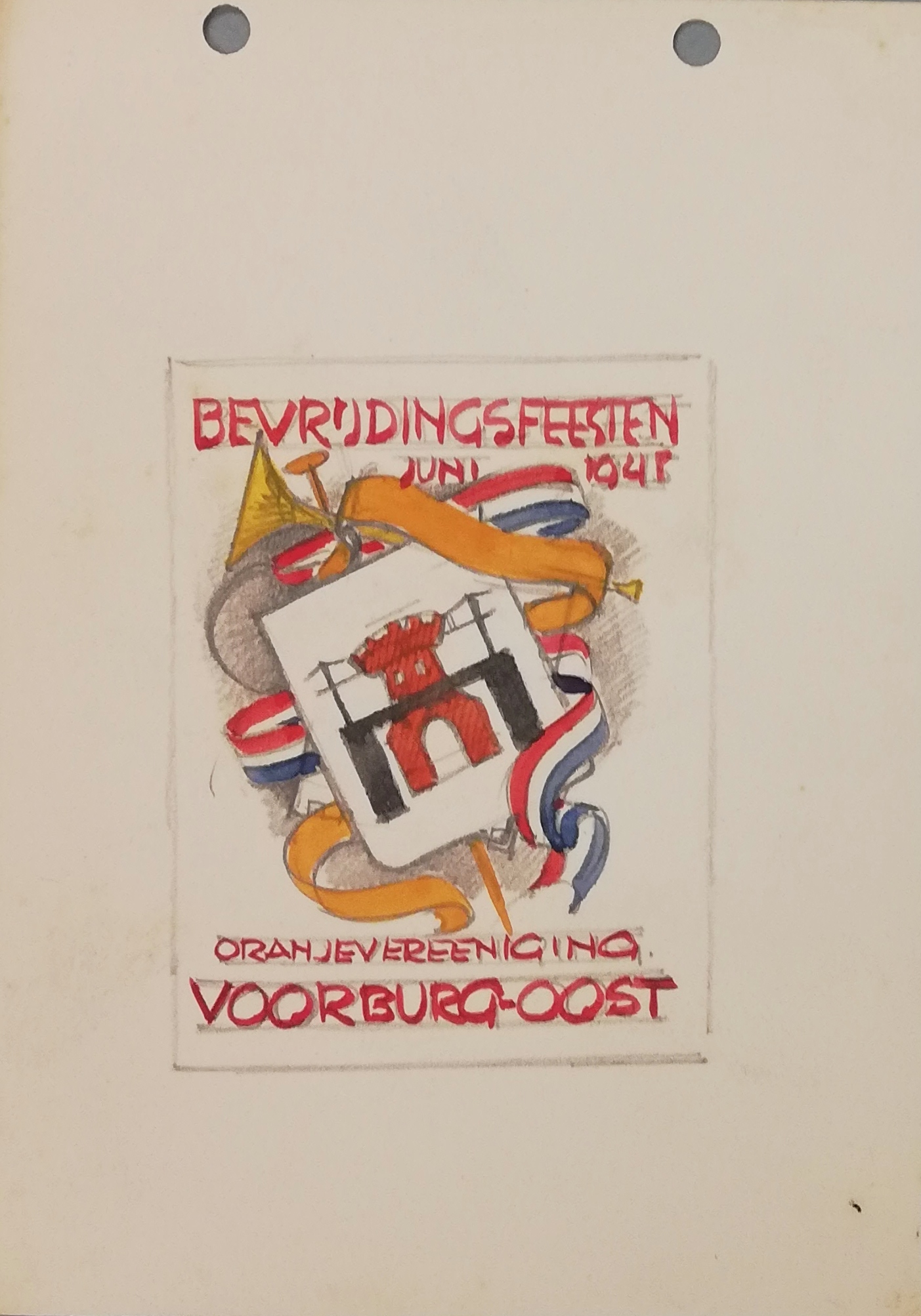 Bevrijdingsfeest posterontwerp Fré Drost Bevrijdingsfeest posterontwerp Fré Drost