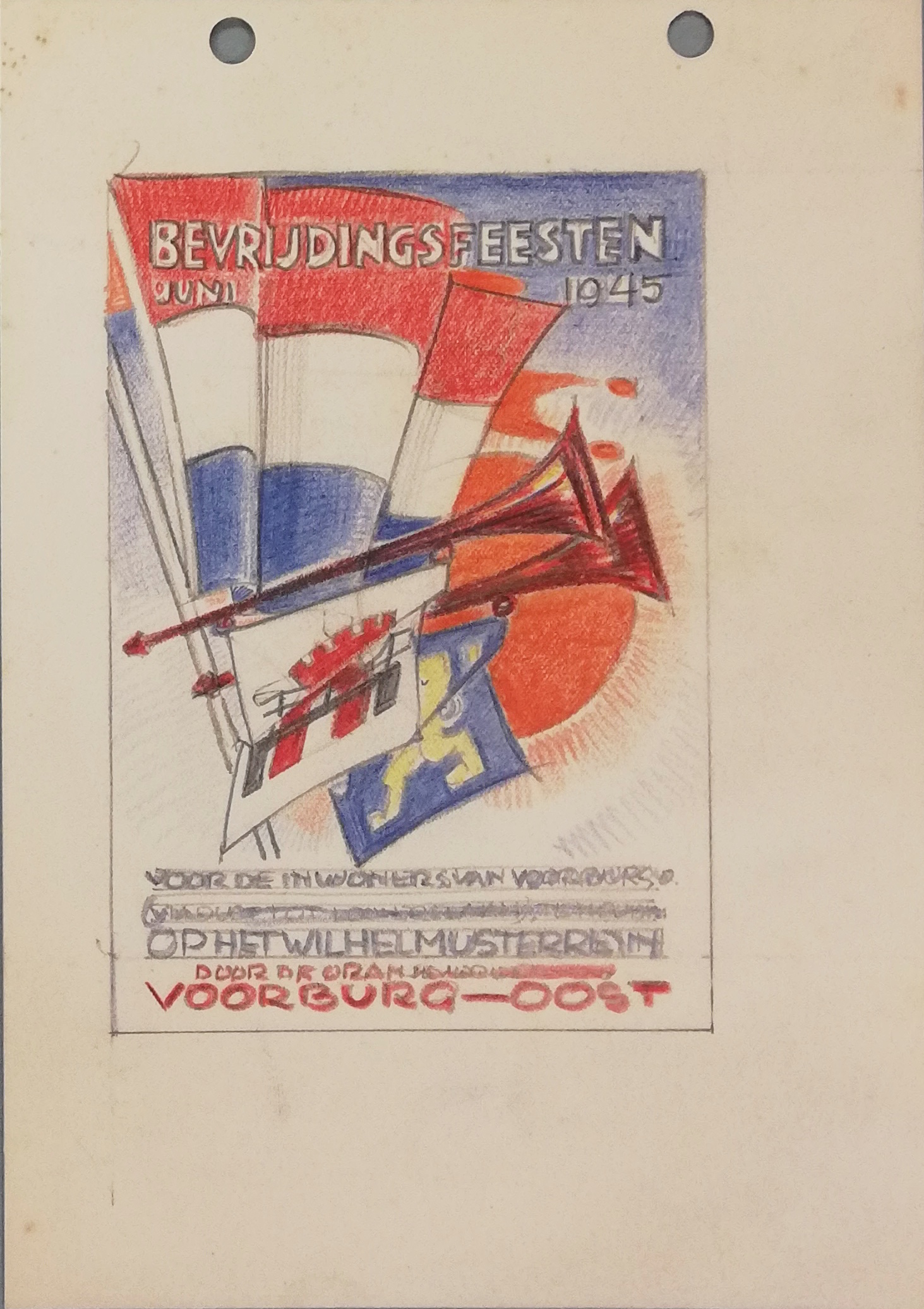 Bevrijdingsfeest posterontwerp Fré Drost Bevrijdingsfeest posterontwerp Fré Drost