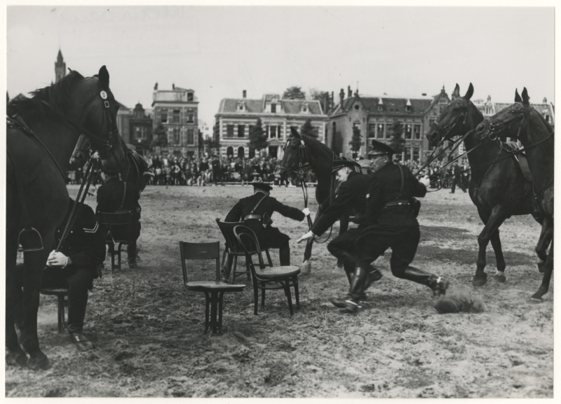 Demonstratie van de bereden politie op het Alexanderveld, 1960. Maker Fotoburo Thuring