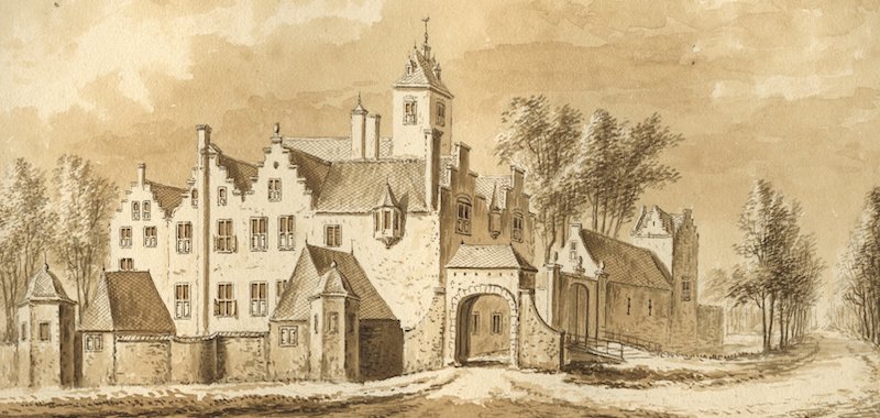 1720, Huis ter Noot ter hoogte van de latere 1e en 2e Van den Boschstraat, nu de tunnelbak van de Utrechtsebaan | Toegeschreven aan Abraham Rademaker 1720, Huis ter Noot ter hoogte van de latere 1e en 2e Van den Boschstraat, nu de tunnelbak van de Utrechtsebaan | Toegeschreven aan Abraham Rademaker