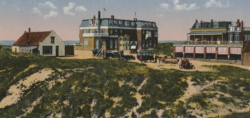 Kijkduin badhotel circa 1930. Uitgave Klitsch en Co