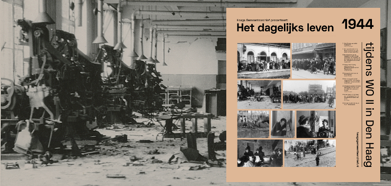 1944, schade na opblazen persen Haagsche Courant in de nacht van 29 op 30 september 1944 1944, schade na opblazen persen Haagsche Courant in de nacht van 29 op 30 september 1944