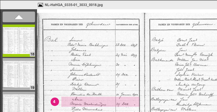 Zoekhulp Huwelijksakten HGA4