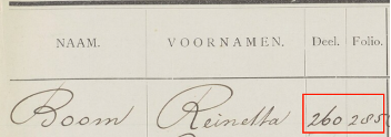 bevolkingsregister Reinetta Boom