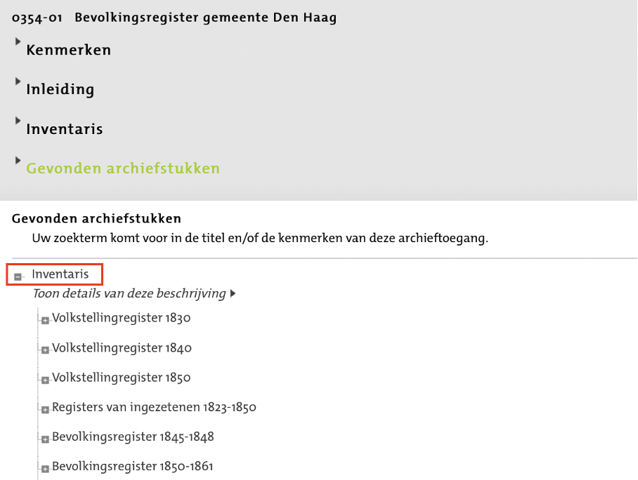 zoeken bevolkingsregister