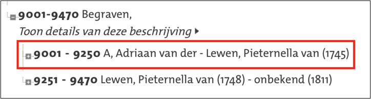 zoeken in index begraven- relevante naamreeks zoeken in index begraven- relevante naamreeks