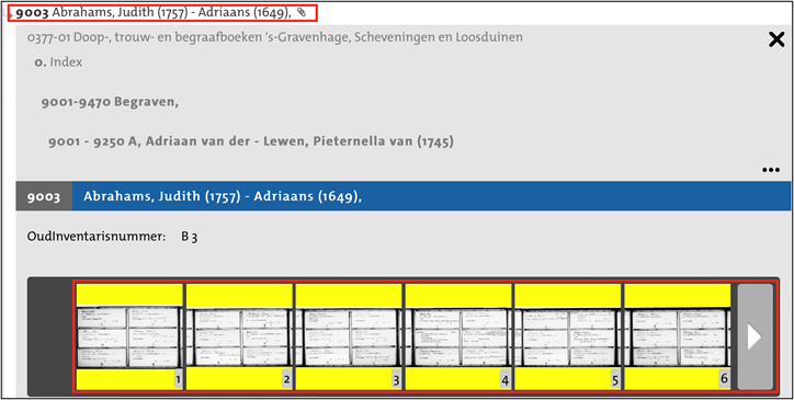 Zoeken in index begraven- relevante naamreeks-scans openen Zoeken in index begraven- relevante naamreeks-scans openen