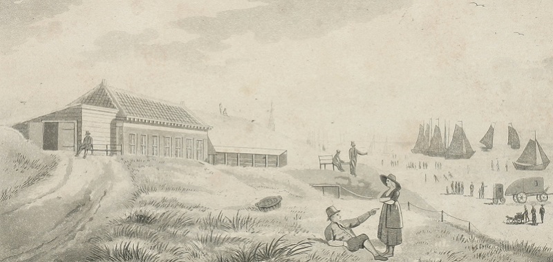 Badhuis Jacob Pronk, prent uit 1824. Maker onbekend