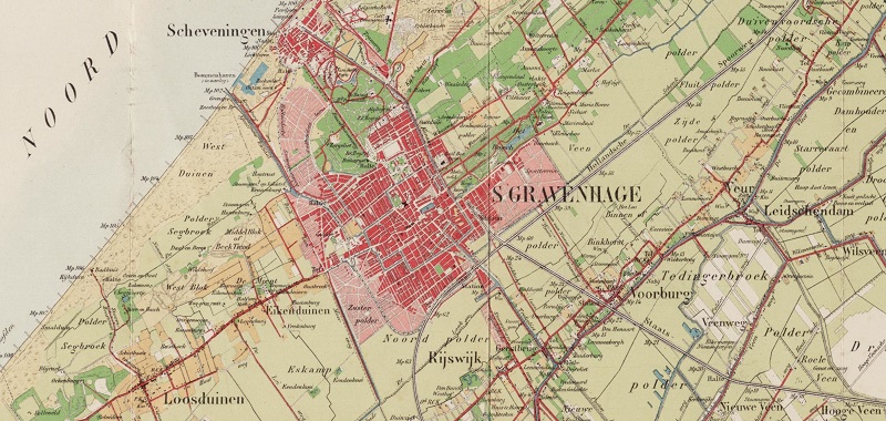 detail van een wandelkaart uit circa 1900